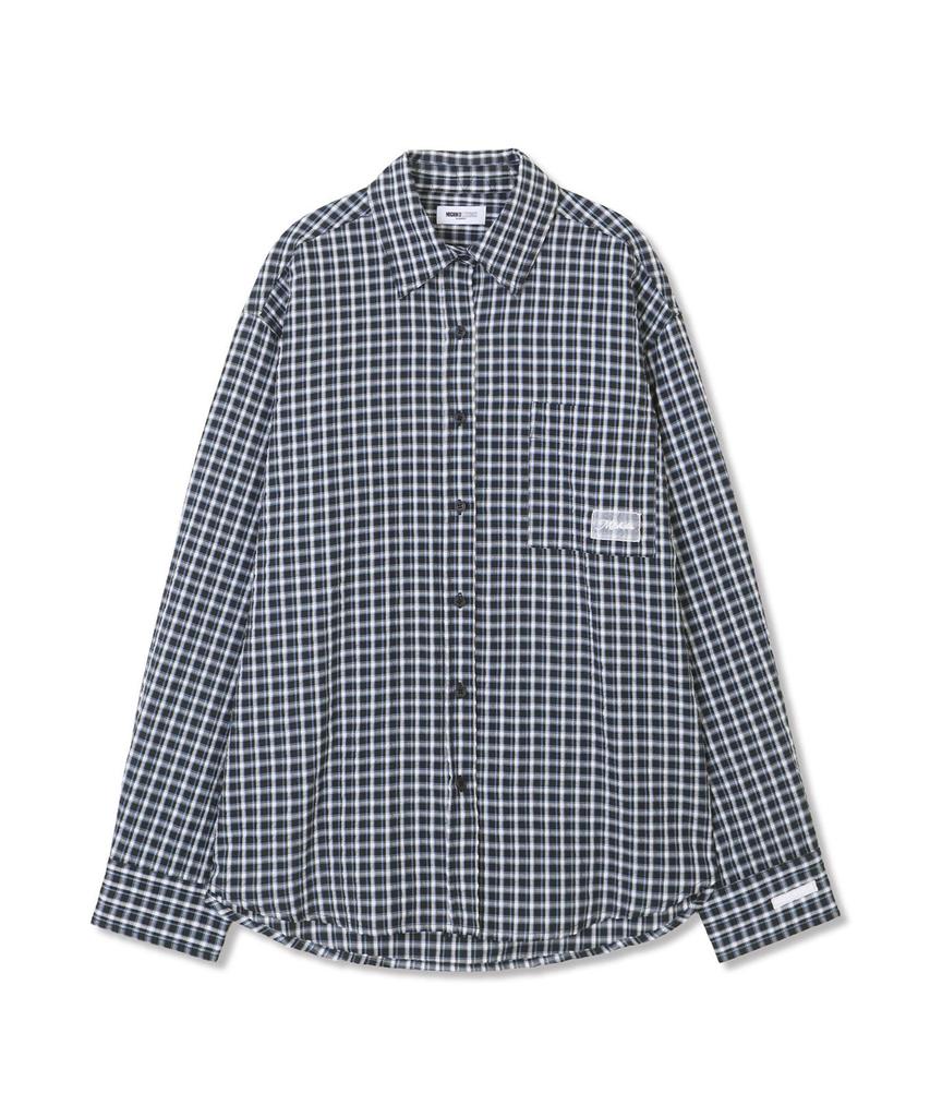 Michikoleondeonkosino Light Oversized Check Shirt Blue/Black
