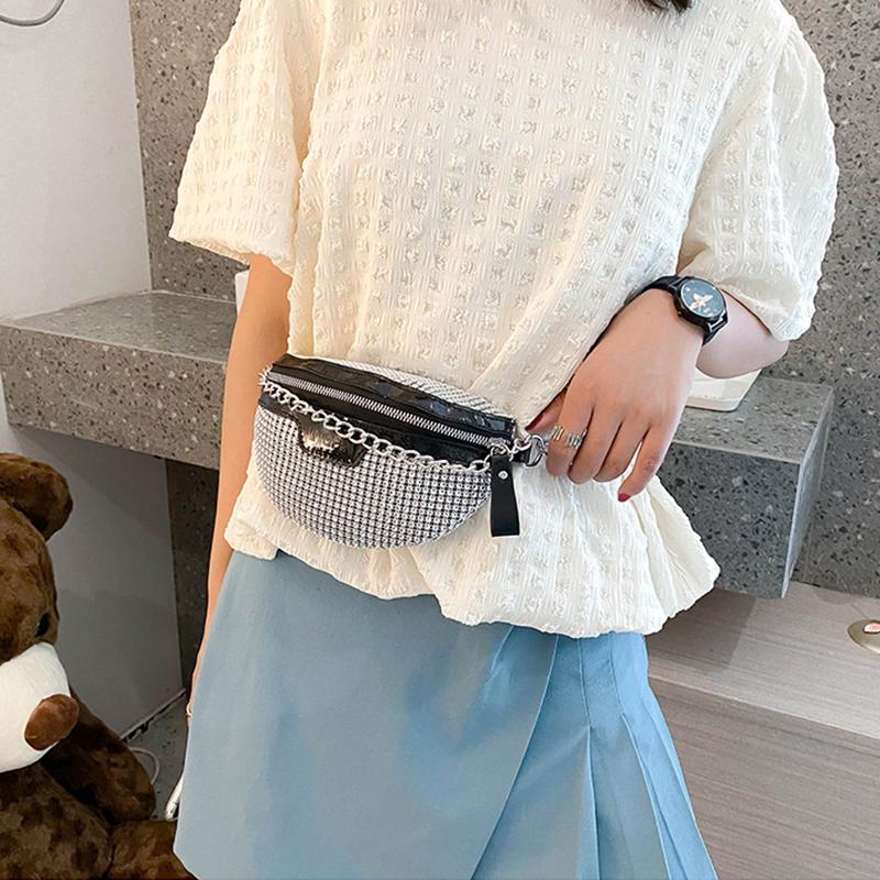 Casual Rhinestones Waist Pack Shiny Crystal Fanny Packs Crossbody Bags Evening CLE