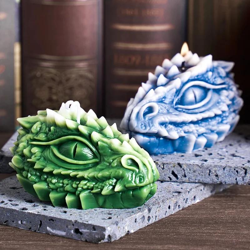 2026 Latest Models Dragon Eye Scented Candle Silicone Molds DIY Handmade 3D Dragon-Shaped Lombok Plaster Craft Mold Animal Mould
