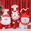 Large Christmas Drawstring Present Bag For Kids Elderly Candy Santa Snowman Christmas Large Santa Claus Bags For Xmas Present
