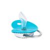 Lake Blue Rhinestone Baby Pacifier with Beaded Chain Clip