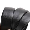 Belt Men'S Automatic Buckle Belt Lychee Pattern Hemming Belt Business Belt Stall