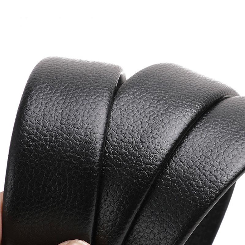 Belt Men'S Automatic Buckle Belt Lychee Pattern Hemming Belt Business Belt Stall