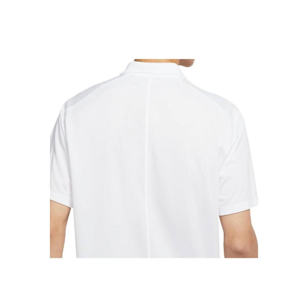 Nike Dri-Fit Victory Solid Logo Print Quick-Dry Breathable Short Sleeve Polo Men Tops White DH0823-100