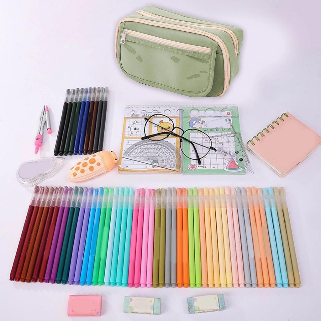 2026 Large-capacity Pencil Case With 9 Compartments, Multi-slot Design, Easy-grip Handle, Beautiful And Practical, 1pcs