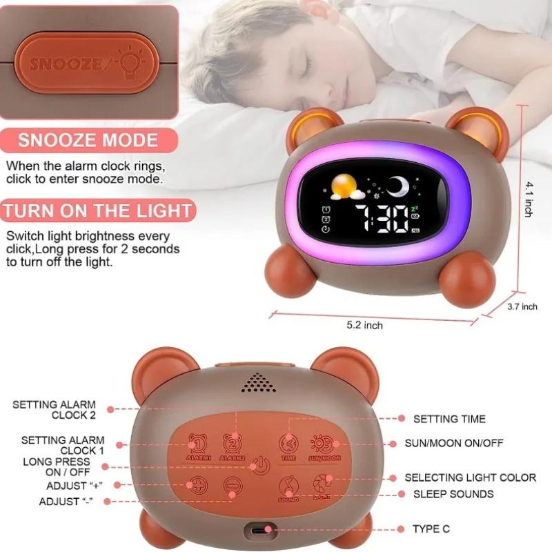 Alarm Clock for Kids Ok to Wake Children with Sleep Training and Sound Machine Birthday Gift for Boy Girls
