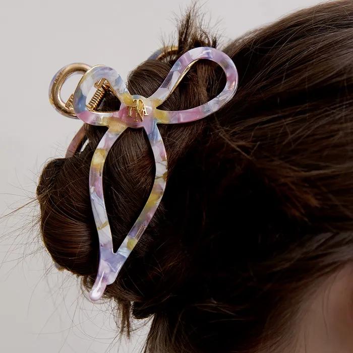 Marbling Curve Ribbon Hair Crow Clip HB2259