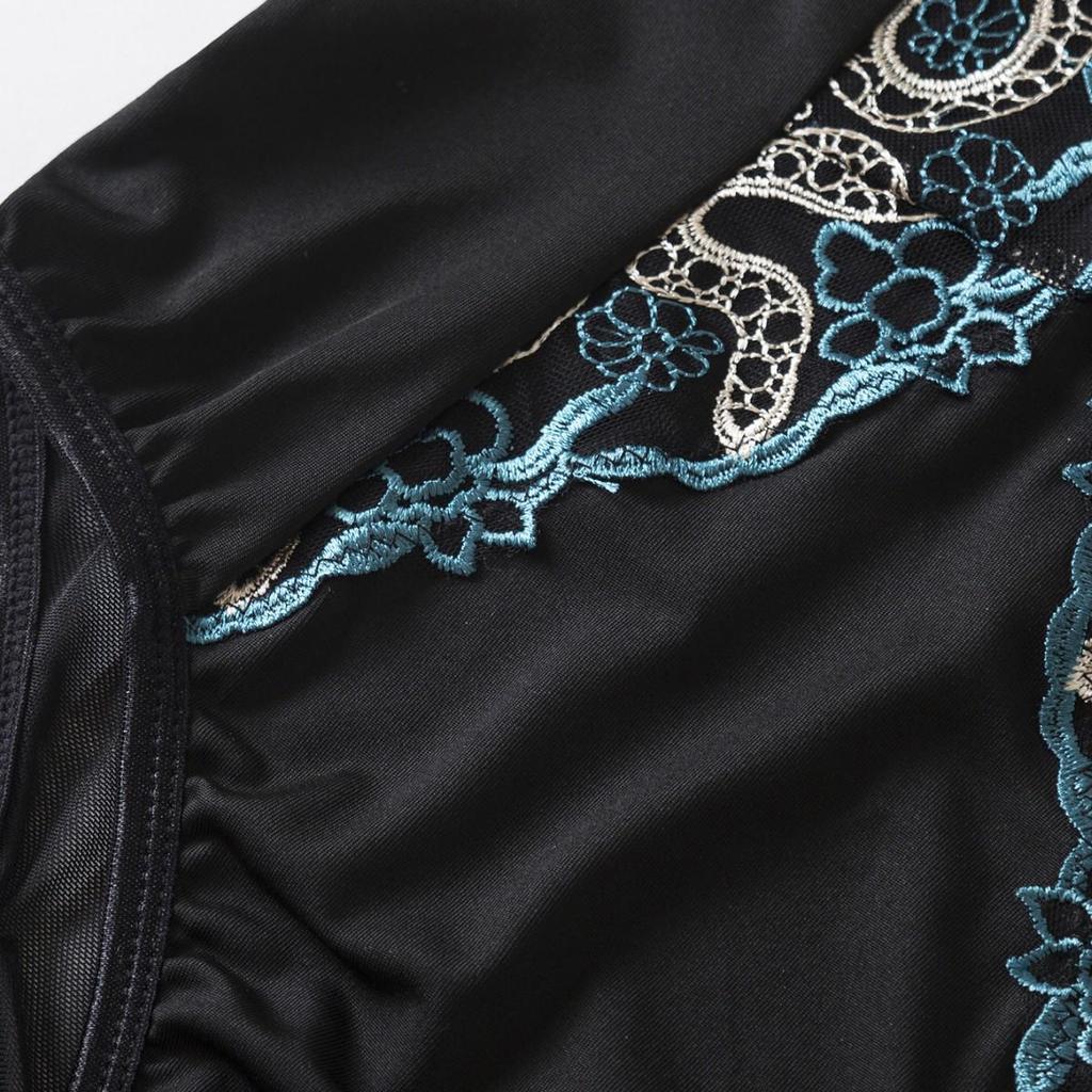 French Chic Black Lace Push-Up Embroidered Bodycon Camisole Bodysuit
