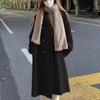 Autumn/Winter New Women's Unisex Mid Length Double Breasted Windbreaker Woolen Coat Coat