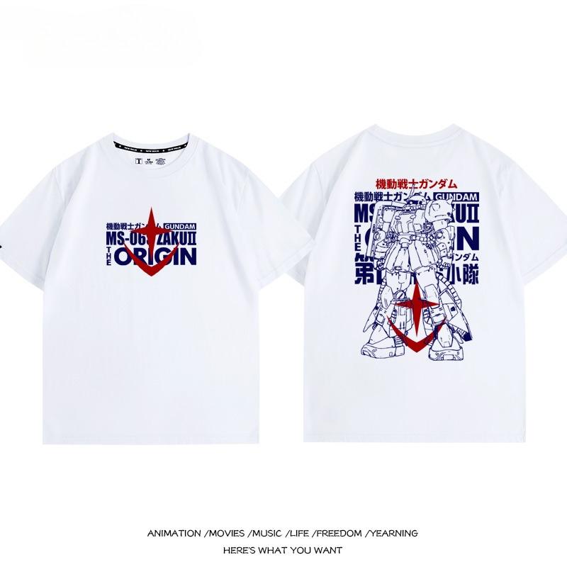 Mobile Suit Gundam tide brand joint Zagu SD 08MS squad short-sleeved two-dimensional T-shirt summer men's pure cotton