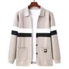 Men's Color Block Lapel Cardigan: Autumn/Winter Sweater Coat with Real Pockets - Youth Style, Loose Knitwear