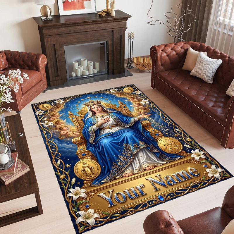 Other Similar Designs Theme Crystal Velvet Rug Personalized Custom Name Text Soft Floor Mat Home Decor