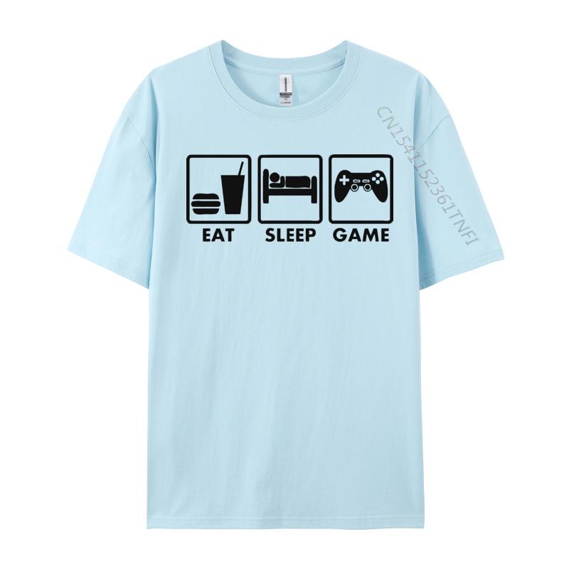 Eat Sleep Game Tshirt Cute Game Controller Cotton Men Tshirts Personalized Tops Tees Graphic T Shirts Men Oversized