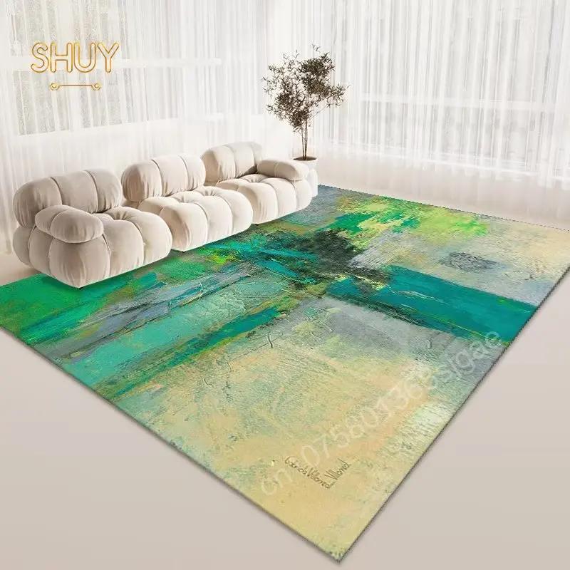 American Style Green Carpet for Living Room Bedroom Large Area Floor Mat Decoration Anti-slip Design Lounge Balcony Corridor Rug