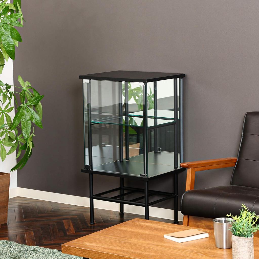 Legras Collection Case Figure Case 2 Tiers Width X Depth X Height Black Tempered Glass Rear Mirror Assembly Product Stand 99498 48.6 38.2 88.8cm