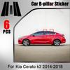 6PCS Glossy Black Pillar Posts Fit For Kia Cerato K3 2014 2015 2016 2017 2018 Window B C Center Pillar Decor Sticker Cover