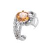 Viya Copper Inlaid Colored Zircon Fashion Light Luxury Ring Irregular Opening Ring Women