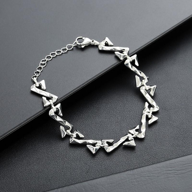 Silver Geometric Twisted Thorn Line Chain Bracelet for Women Men Niche Design Hiphop Bracelets Party Jewelry Accessories