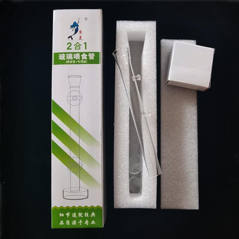 Sada skleněných akváriových podavačů trubicových misek Vysoce průhledná silná přísavka Akvarijní miska Rybí krevety