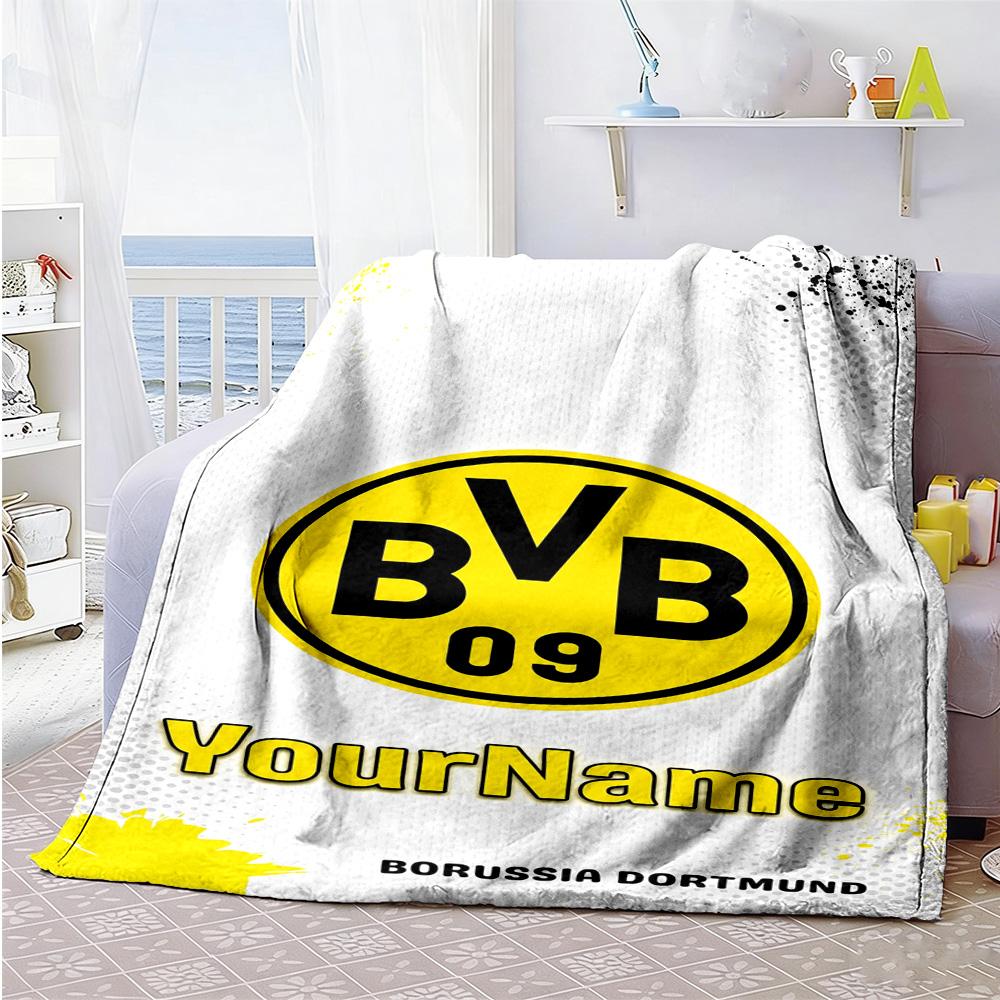 Borussia Dortmund Personalized Text Blanket Multi-purpose Personalized Blanket Soft Warm Cozy for Bedding Nap Office Sofa for All Occasions