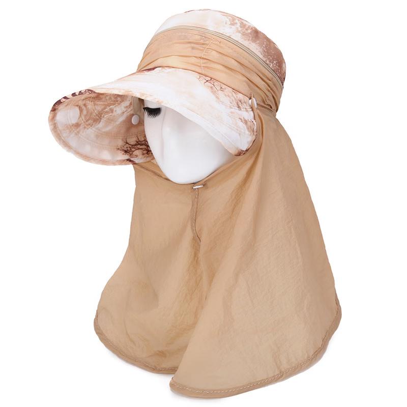 Женская летняя многофункциональная шляпа от солнца с широкими полями ZHENYUEQI