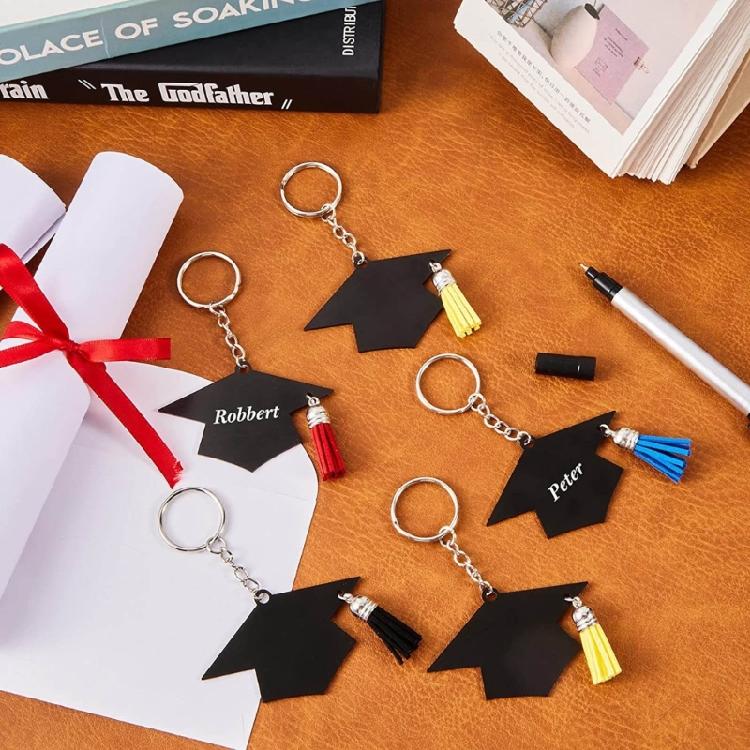 24pcs Acrylic Graduation Ceremony Cap Keychain Souvenir Graduation Party Favor