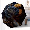 Midnight Rose, Golden Bloom themed Eight rib Automatic Folding Umbrella Is Suitable for Both Men and Women, Making It A Perfect Christmas an