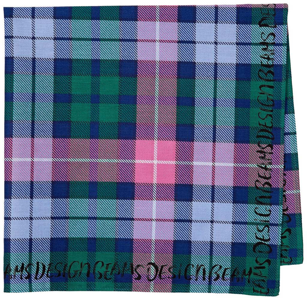 Beams Design Checkered Pattern and 07001023 52cm X 52cm Handkerchief, (Antibacterial Deodorizing), 07001023A, Green,