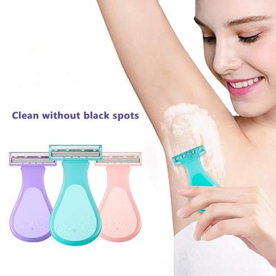 1/3pz Mini Rasierer per la Depilazione Portatile Rasoio da Barba Parti Intime Lama in Acciaio Inossidabile Rimuovere Peli Corporei Strumenti di Bellezza Per Donna