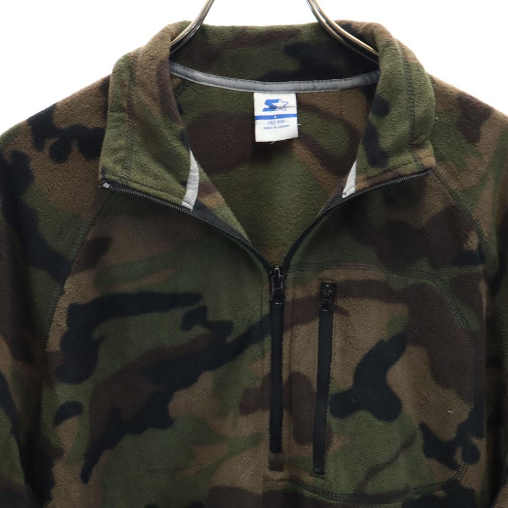 STARTER 90s Old Camouflage Pattern Long Sleeve Half Zip Fleece Jacket Men's Used