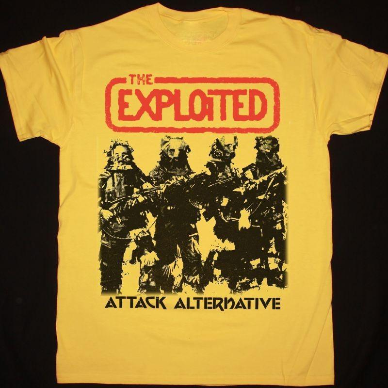 Vtg THE EXPLOITED ATTACK ALTERNATIVE Cotton Yellow Full Size Unisex Shirt TR608 Unisex T-Shirt S