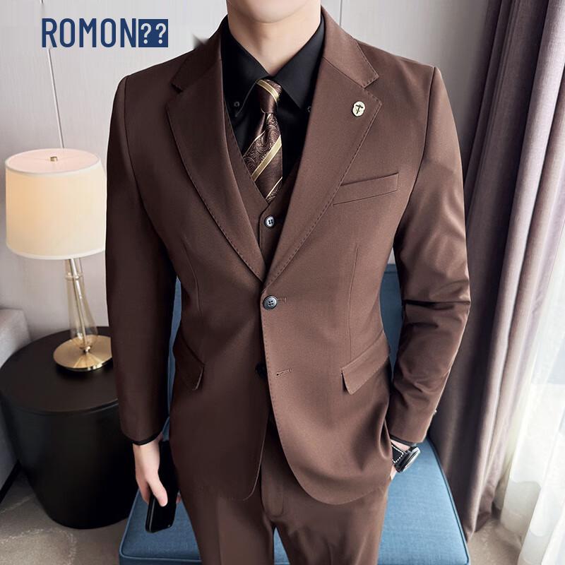 Romon Men s Wool Blend 3-Piece Suit XXL