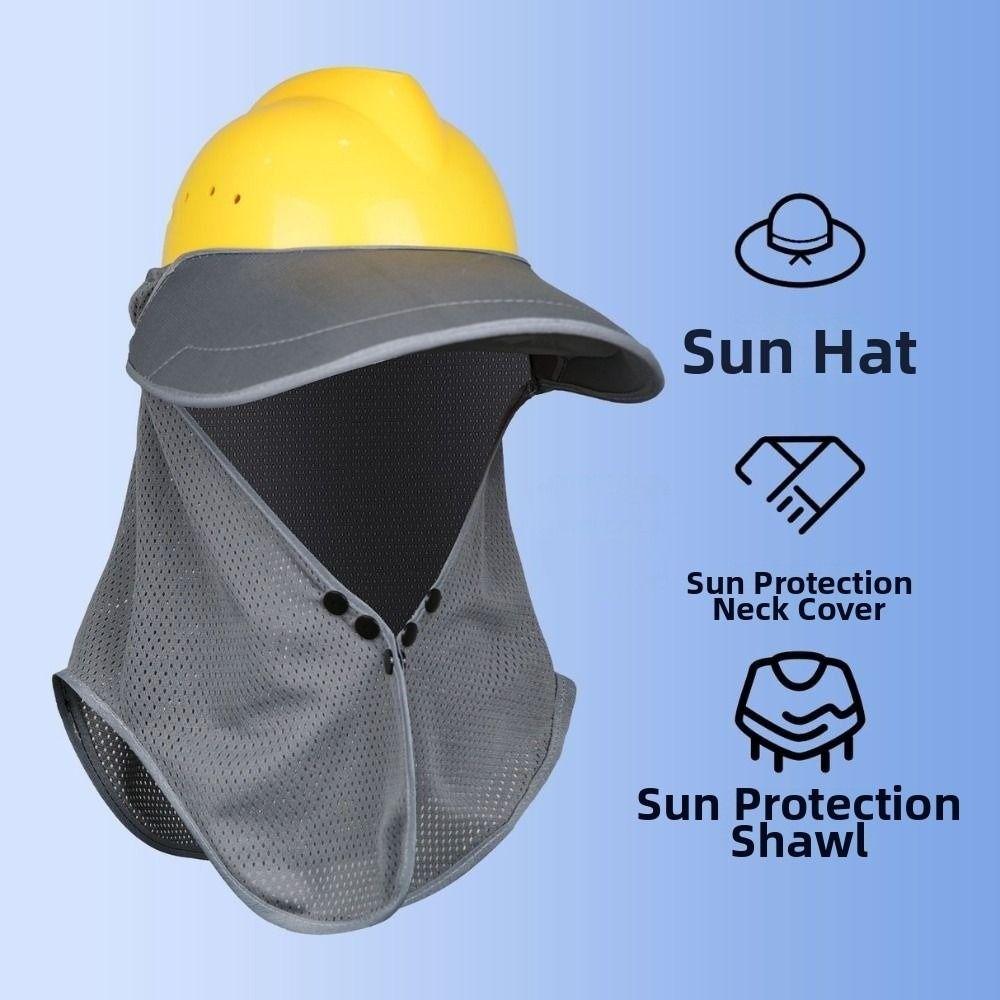 Mesh Safety Helmet Sunshade Breathable Neck Protection Sun Shield  for Construction Workers