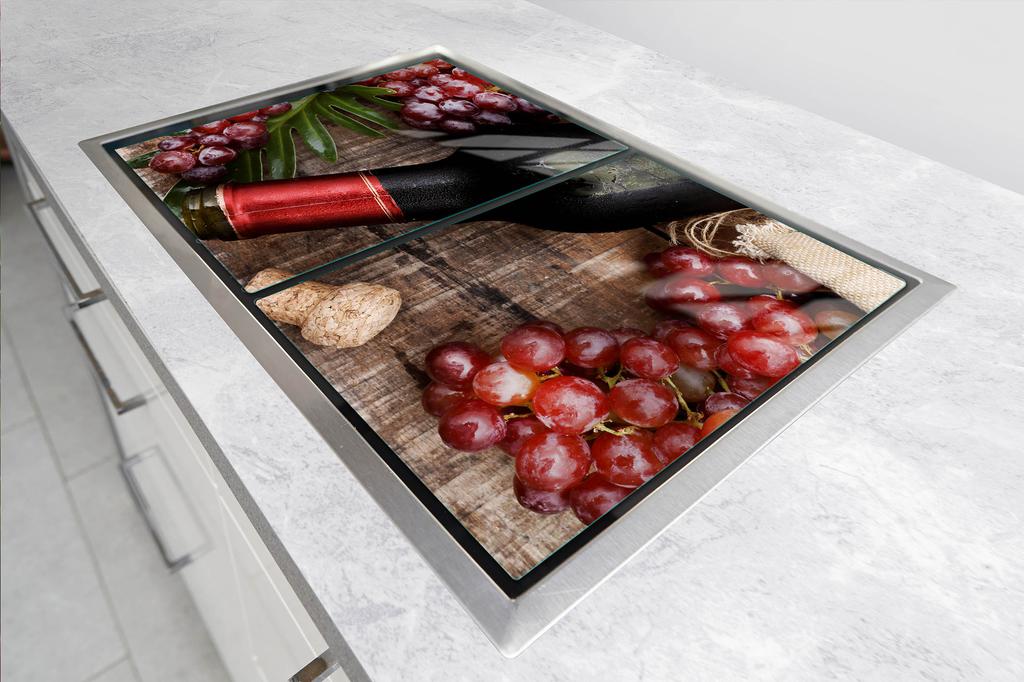SZKLANA PŁYTA OCHRONNA NA KUCHENKĘ 70x52 WINO