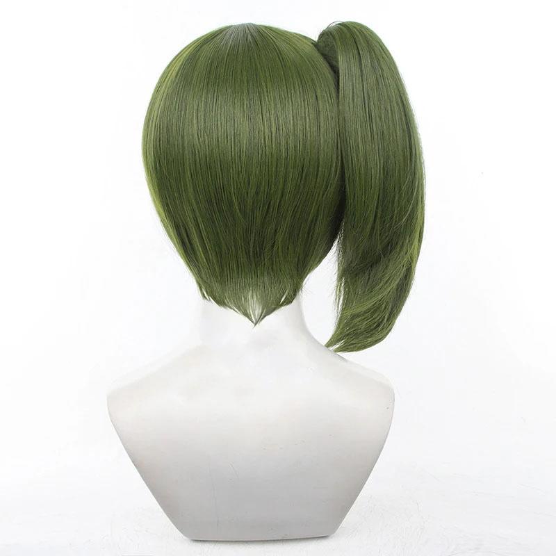 Ubel Cosplay Wig Anime Ubel Short Dark Green With Ponytails Cosplay Wig Heat Resistant Synthetic Hair Wigs + Wig Cap
