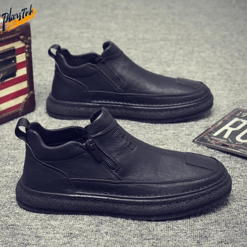 High Quality Men's PU Leather Casual Shoes Classic Formal Shoes Outdoor Driving Hiking Anti-slip Work Loafers Zapatos De Trabajo