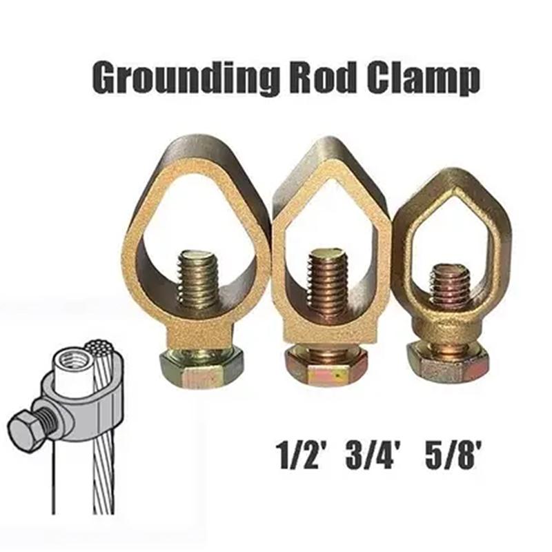 1Pcs A Type Cable Clip 5/8" 3/4" 1/2" Copper Ground Rod Clamp Ring Earthing System Accessories