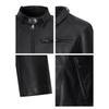 Womens Slim Fit PU Leather Jacket Urban Chic Office Wear Stand Collar Zipper Long Sleeve