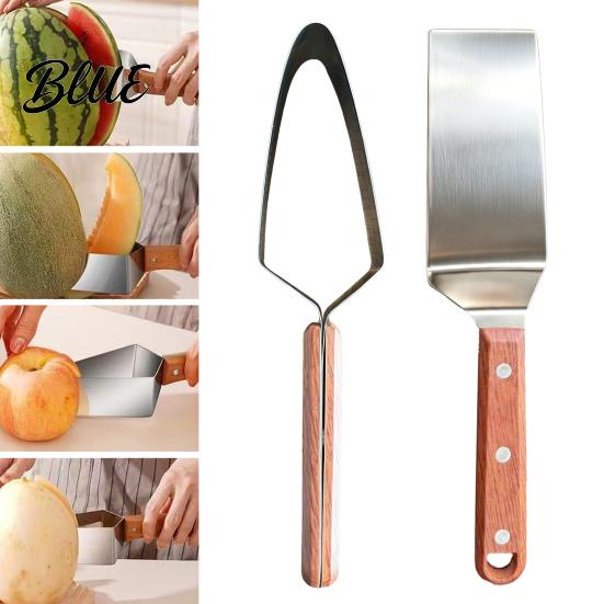 Fruit Cutter Tool Watermelon Stainless Steel Slicer with Ergonomic Handle Simple Easy Push-Pull Design Melon Cutting Push Pull