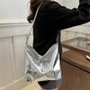 PU Top-Handle Handbag Luxury Designer Shoulder Bag for Women Fashi Shopping Bag High Capacity Silver Gold Casual Underarm Tote
