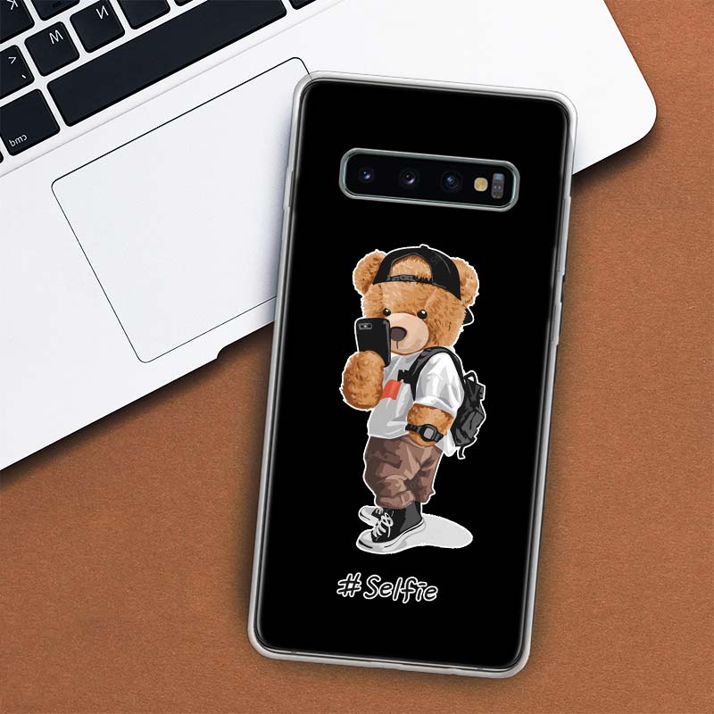 Fashion Brand Bear Phone Case For Samsung Galaxy M21 M12 M31S M32 M51 M52 Note 20 Ulte 10 Plus 9 8 J4 J6 + J8 M11 F52 F62