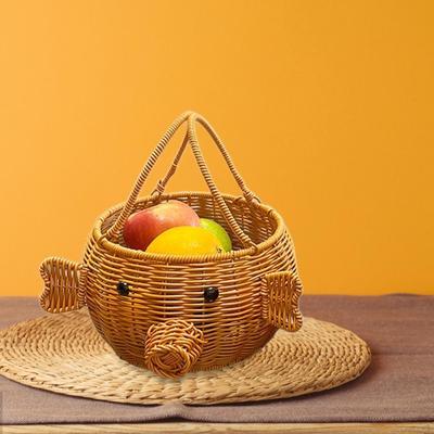 Handgefertigter Blumenkorb Schweinchenförmige Aufbewahrung Vielseitiges Servieren für Süßigkeiten Kosmetik-Organizer