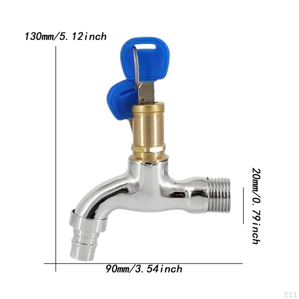 Garden Tap Lockable Faucet with Key, , Replacement, Water Outdoor for Workshop, Public