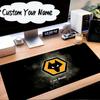 Custom Name Mouse Pad Flaming Wolves Emblem Wanderers Mouse Pad Desk Mat, Non-Slip Rubber Backer Pad For Computer Notebook Gaming Mouse Pad Gift