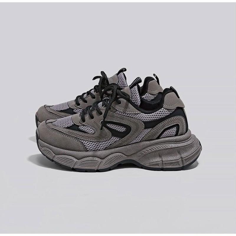 Retro för kvinnor på våren hösten trendiga mångsidiga avslappnade andningsbara sneakers damskor platåskor