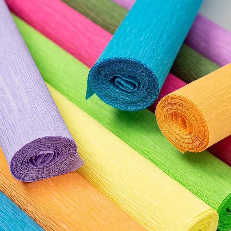 Thickened Colored Crepe Paper for DIY Flower Making: Pleated, Rolled Edge Handmade Material.