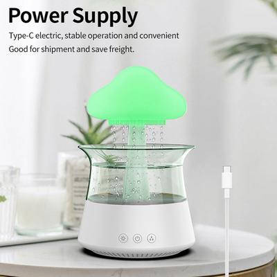 Umidificador Gotejamento de Água Nuvem de Chuva Umidificador Gotejamento de Água 300ml Difusor de Chuva Cogumelo com 7 Cores para Dormir Relaxar