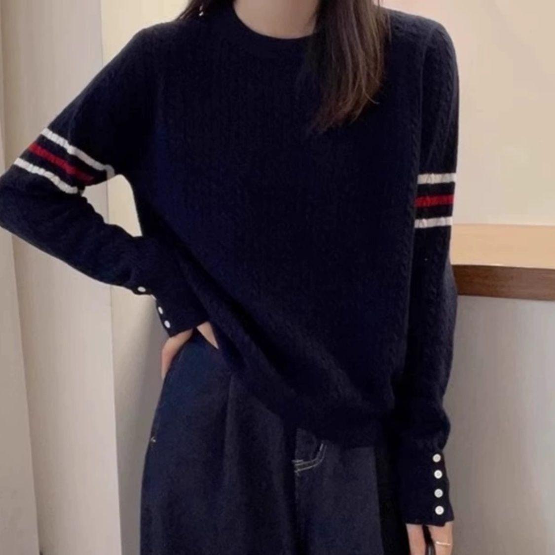 

Осенне-зимний женский свитер-пуловер, тонкий вязаный свитер из жареного теста, женский топ-пальто 2XL чёрный