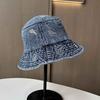 Mountaineering Cowboy Bucket Hat Women Spring and Summer New Leaf Embroidery Plain Sun Hat Outdoor Travel Sun Protection Basin Hat