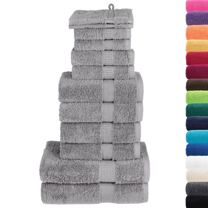 VidaXL Superior Quality Towel Set 12 Pcs, Hand Towels, Shower Towels, Bath Sheets, Washcloths 137577